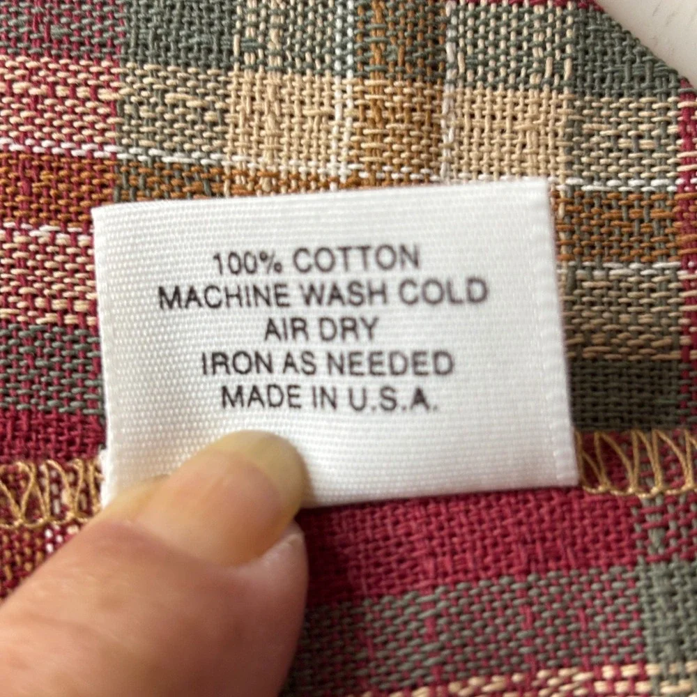 Longaberger Basket Liner 7 Inch Measuring Orchard Park Plaid Red Tan 2198981